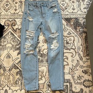 American Eagle Outfitters Light Blue Distressed Skinny Jeans
